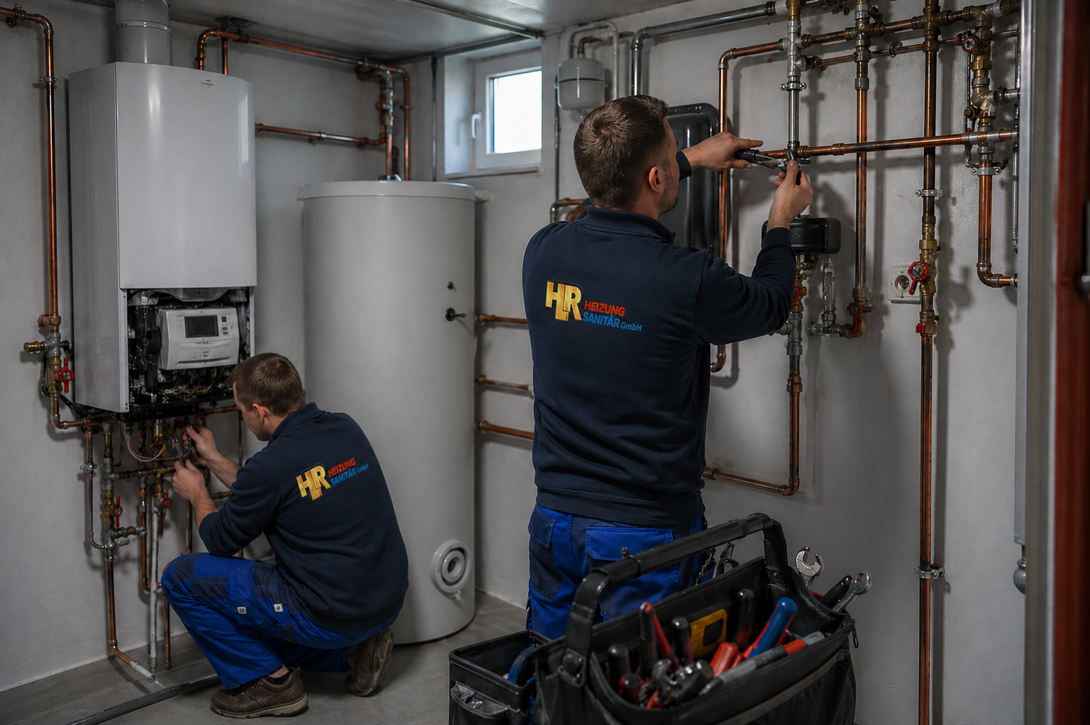HLR Heizung und Sanitär GmbH – Monteure bei der Arbeit